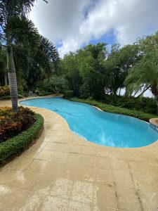 Large Clear Blue Pool showcased via a beautiful pool service, as done by Clear Solutions Pool Services out of Vero Beach, FL